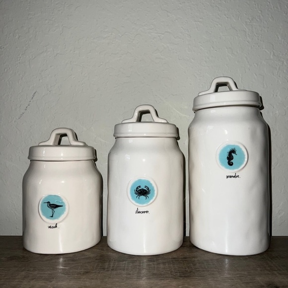 Rae Dunn sea life/coastal canister set - Picture 1 of 12